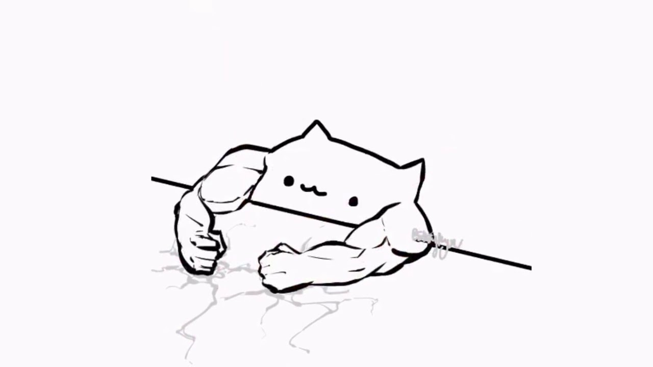 Muscular Bongo Cat Blank Meme Template