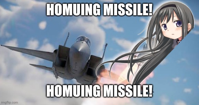 Homuing missile! Homuing missile! | image tagged in memes,anime,missile | made w/ Imgflip meme maker