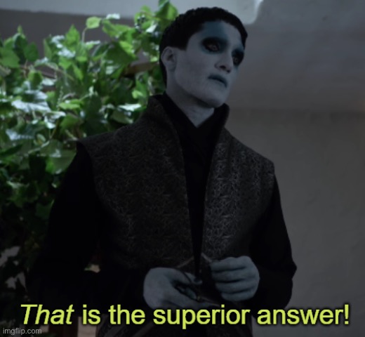 That is the superior answer | image tagged in that is the superior answer | made w/ Imgflip meme maker