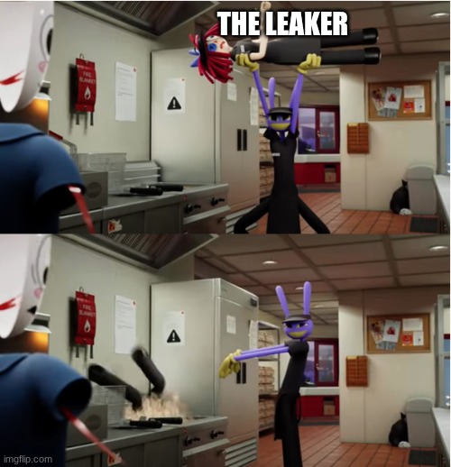 Jax throws Ragatha | The leaker | image tagged in jax throws ragatha | made w/ Imgflip meme maker