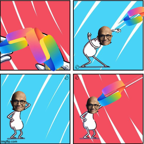 Satya Nadella's Sloparang | image tagged in boomerang | made w/ Imgflip meme maker