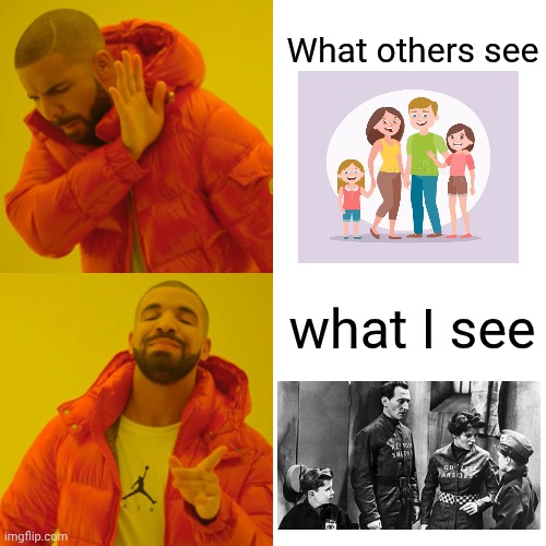 This is what many people see, not just me... | What others see; what I see | image tagged in memes,drake hotline bling,do you think like this,1984,orwellian | made w/ Imgflip meme maker