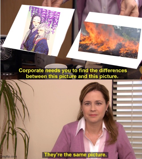 boom | image tagged in memes,they're the same picture,demon slayer | made w/ Imgflip meme maker