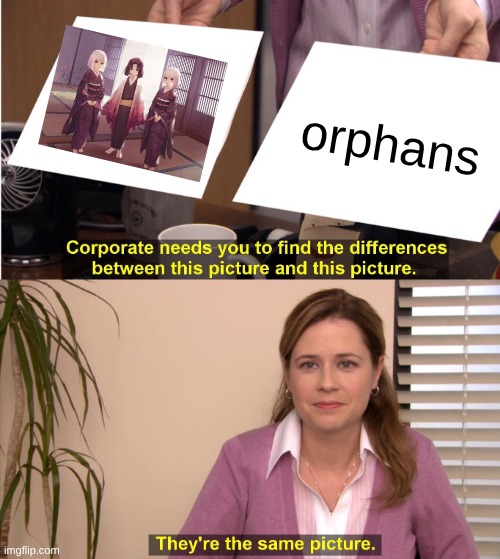 it is not wrong | orphans | image tagged in memes,they're the same picture | made w/ Imgflip meme maker