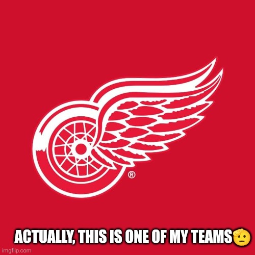 Red wings | actually, this is one of my teams? | image tagged in red wings | made w/ Imgflip meme maker