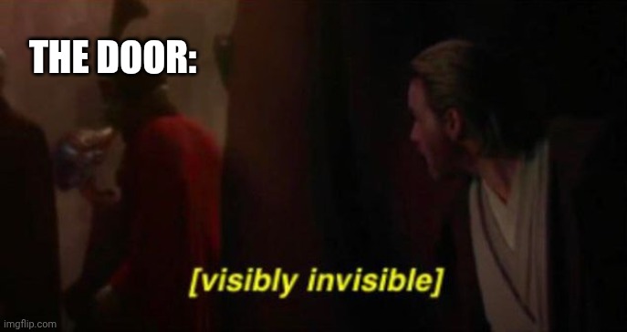 The door: | image tagged in visibly invisible | made w/ Imgflip meme maker