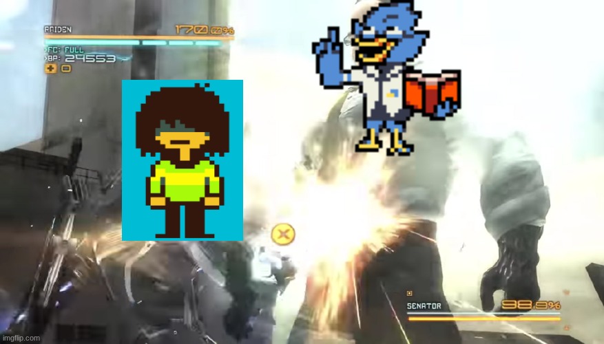 Kris vs Berdly | image tagged in standing here i realize template | made w/ Imgflip meme maker