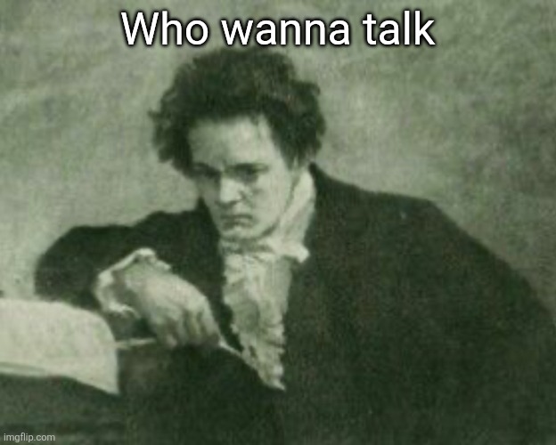 Beethoven | Who wanna talk | image tagged in beethoven | made w/ Imgflip meme maker