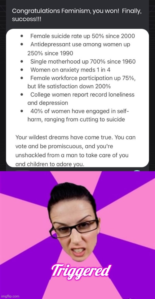 Congrats to Femorhhoids | Triggered | image tagged in screenshot_20260522_035733_chrome jpg,feminist,triggered feminist | made w/ Imgflip meme maker