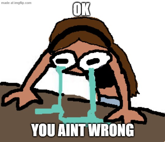 (STARY_NOVA) Emily Guest 666 crying adorably | ok you aint wrong | image tagged in stary_nova emily guest 666 crying adorably | made w/ Imgflip meme maker