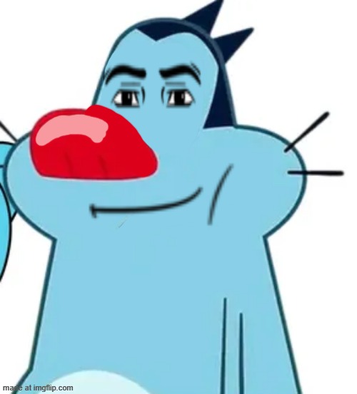 Next Gen Oggy with man face | image tagged in tired/grumpy/sleepy oggy | made w/ Imgflip meme maker