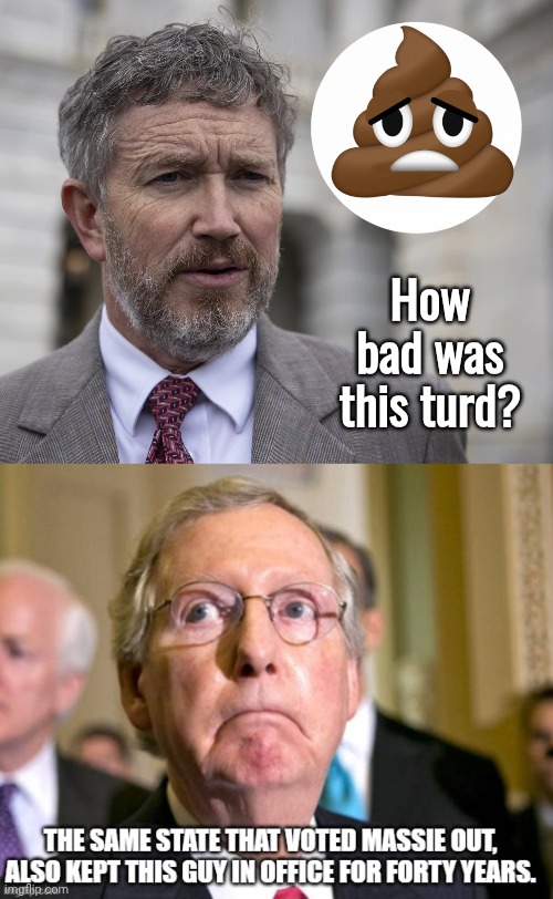 How bad was Thomas Massie | How bad was this turd? | image tagged in thomas massie,asfcej jpg,mitch mcconnell,turd | made w/ Imgflip meme maker