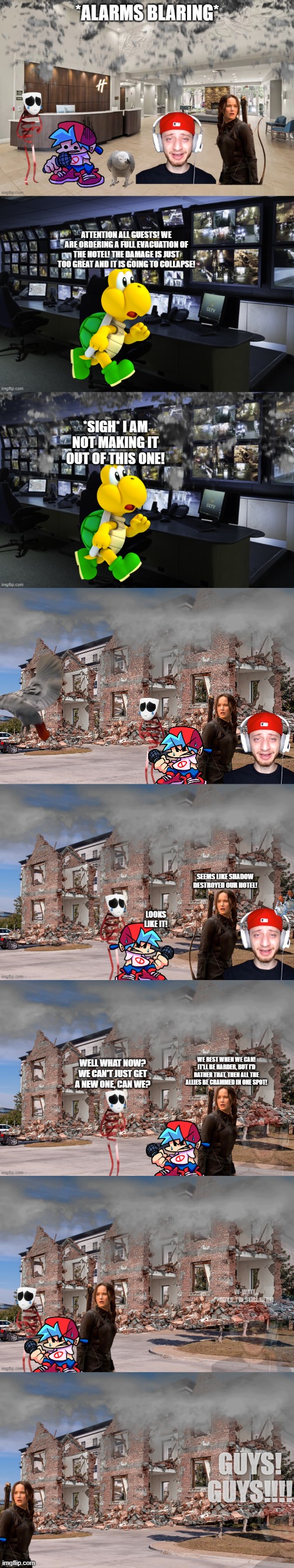 The Attack on Baton Rouge + Indy 500 + Coke 600 (Part 28: Hotel Evacuation) | made w/ Imgflip meme maker
