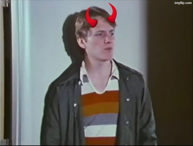 Jeff with horns from rock it's your decision. jeff is the definition of a sinner | image tagged in movie,sin,rock,devil,rock music | made w/ Imgflip meme maker
