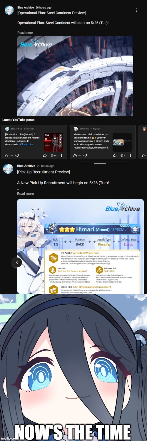 100 free-recruitment >:) | now's the time | image tagged in arisu i can see you sinning | made w/ Imgflip meme maker