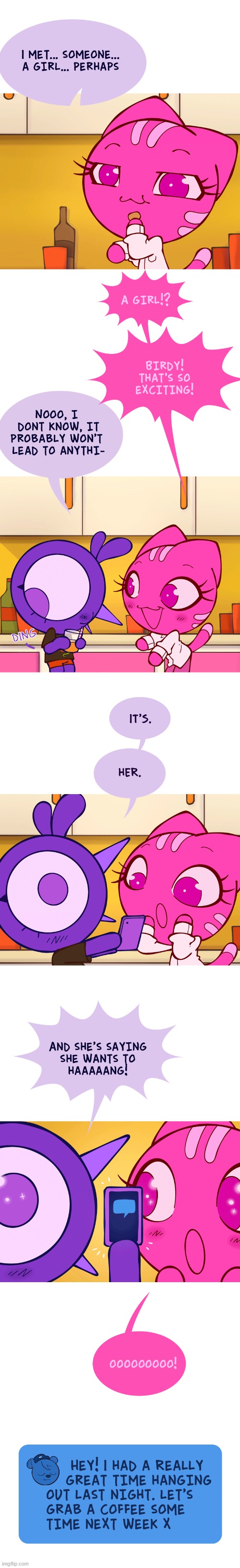 image tagged in cat,bird,bear,phone,text,text message | made w/ Imgflip meme maker