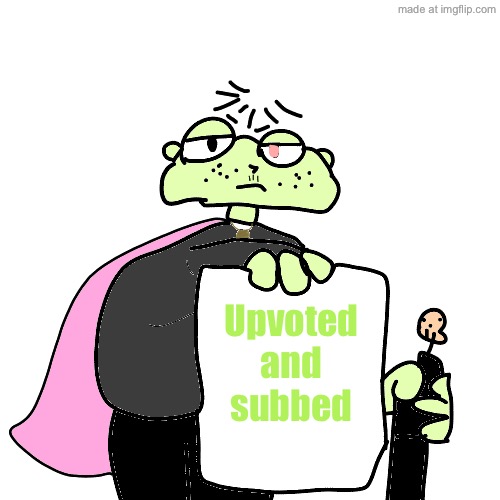 MurgleyDaGorillazKid holding a piece of paper | Upvoted and subbed | image tagged in murgleydagorillazkid holding a piece of paper | made w/ Imgflip meme maker