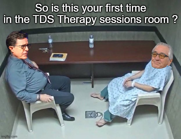 So is this your first time in the TDS Therapy sessions room ? | made w/ Imgflip meme maker