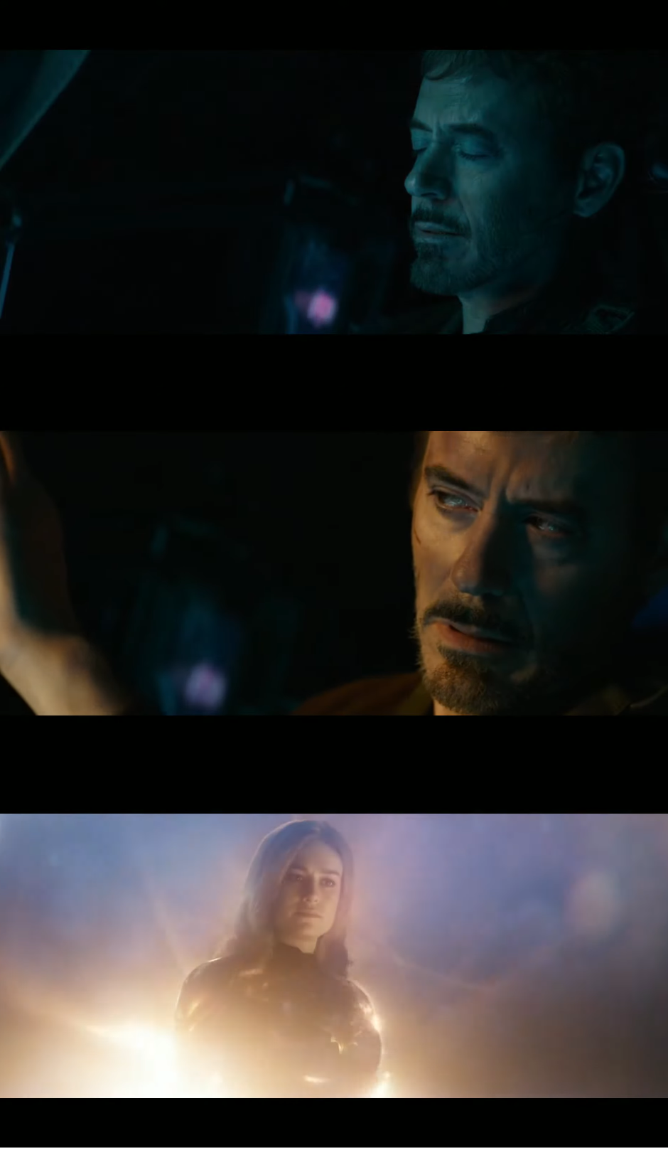 Captain Marvel saves Tony Stark Blank Meme Template