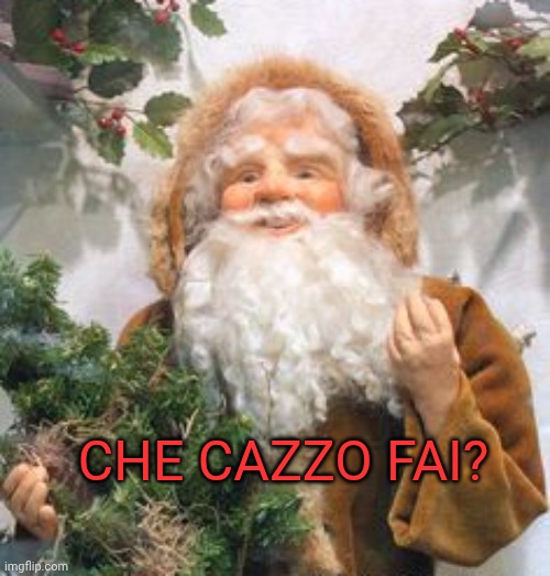 Italian santa | Che cazzo FAI? | image tagged in italian santa | made w/ Imgflip meme maker