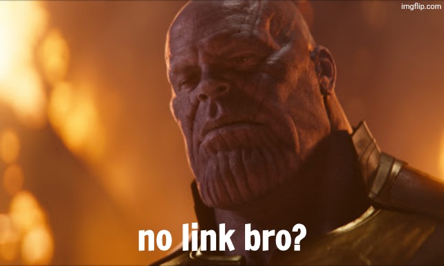 You are not the only one cursed with knowledge | no link bro? | image tagged in you are not the only one cursed with knowledge | made w/ Imgflip meme maker
