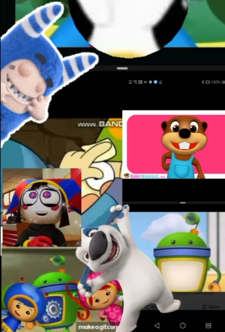Bot with hank pomni Pogo himself happy milli and geo Blank Meme Template