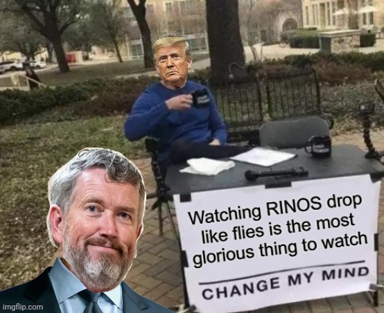 RINOs dropping like flies is glorious | image tagged in massie and trump,rino,unemployed | made w/ Imgflip meme maker