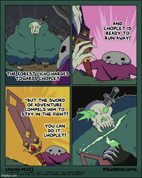 Choplet VS the Forest Lich | image tagged in monster,forest,lich,sword,adventure,battle | made w/ Imgflip meme maker