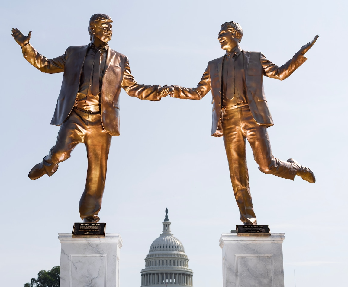 Trump Jeffrey Epstein Statue Best Friends Forever Blank Meme Template