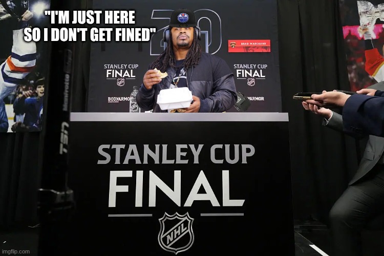 Edmonton Oilers meme | "i'm just here so I don't get fined" | image tagged in memes,edmonton oilers,nhl,hockey,sports,funny memes | made w/ Imgflip meme maker