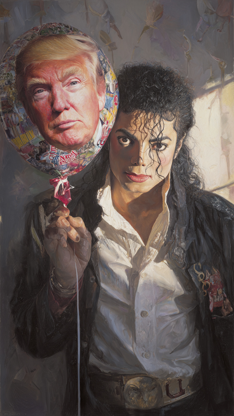 High Quality MJ with Trump balloon Blank Meme Template