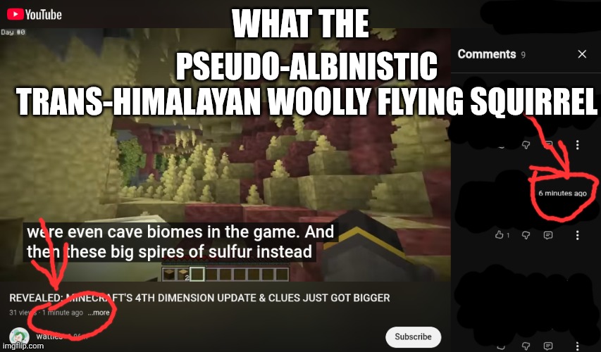 I'm back.... Although you probably didn't miss me.... | What the; Pseudo-albinistic trans-Himalayan woolly flying squirrel | image tagged in screenshot_20260524-170557 png | made w/ Imgflip meme maker