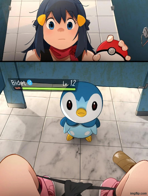 OH HEY BIDET I CHOOSE YOU GO!! | image tagged in memes,anime meme,pokemon | made w/ Imgflip meme maker
