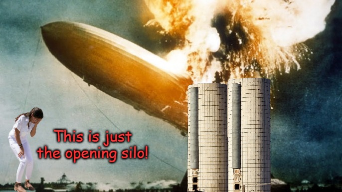 You can always count on AOC for meme material | This is just the opening silo! | image tagged in hindenburg disaster | made w/ Imgflip meme maker