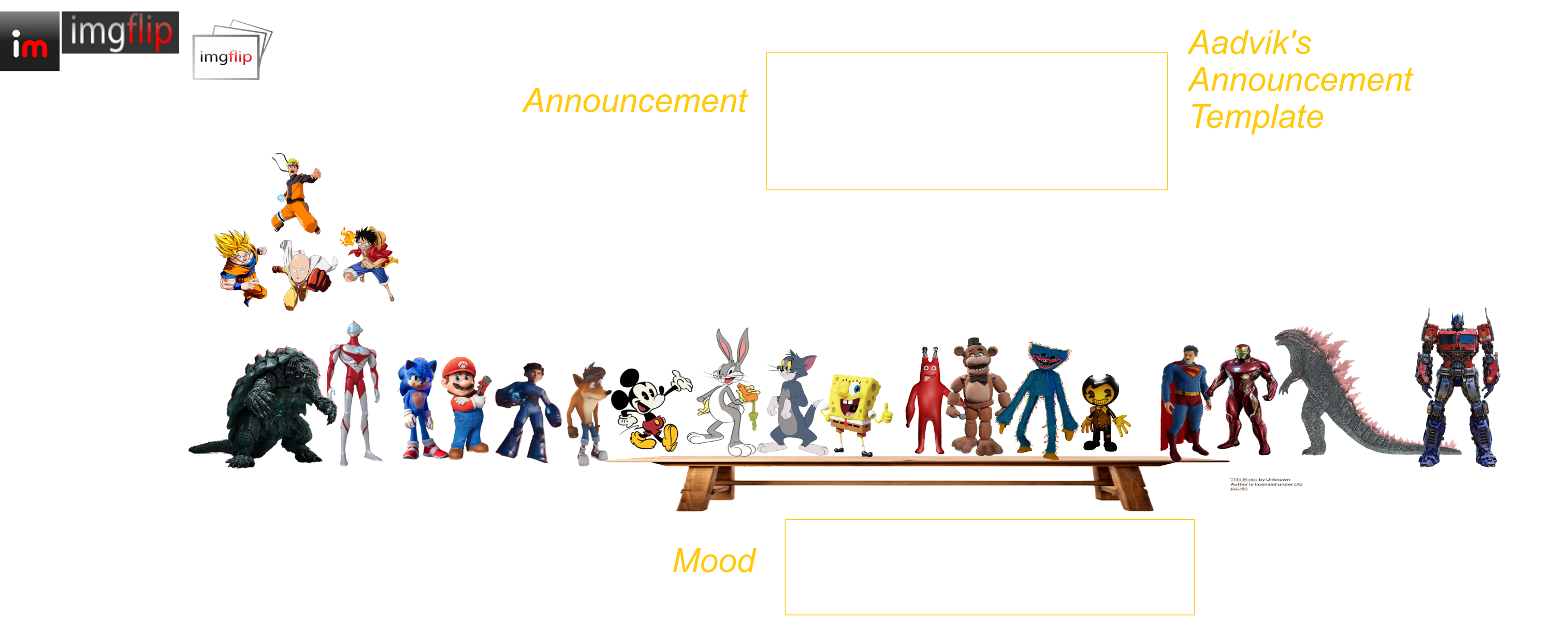 Aadvik's WAY better announcement template Blank Meme Template
