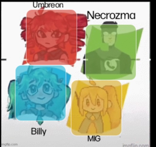 red Umbreon, necrozma, MIG, and Billy anoucement temp (now public) | image tagged in red umbreon necrozma mig and billy anoucement temp | made w/ Imgflip meme maker