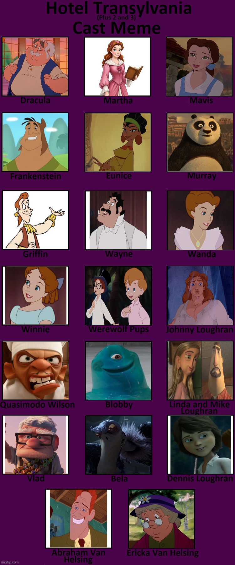 My Hotel Transylvania Cast Meme (REMAKE) | image tagged in hotel transylvania cast meme | made w/ Imgflip meme maker