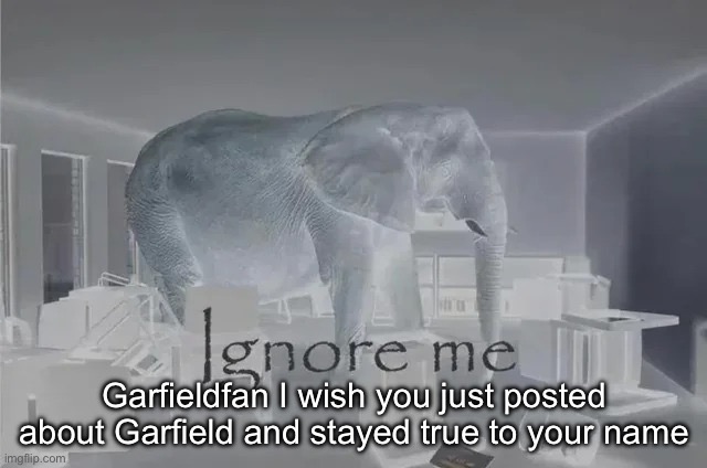 Ignore Me | Garfieldfan I wish you just posted about Garfield and stayed true to your name | image tagged in ignore me | made w/ Imgflip meme maker