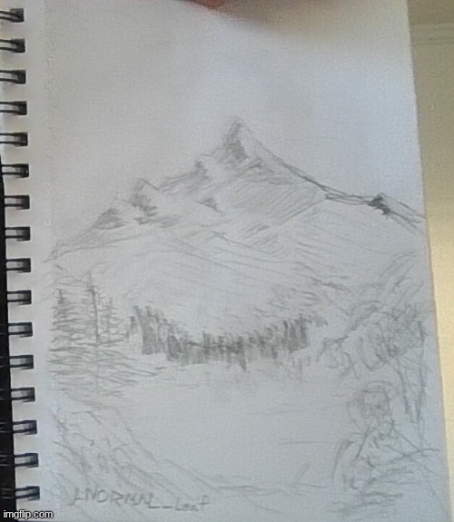 I followed a bob Ross tutorial using only a pencil (The Joy of Painting S1E10) | image tagged in img_20260524_172849 jpg | made w/ Imgflip meme maker