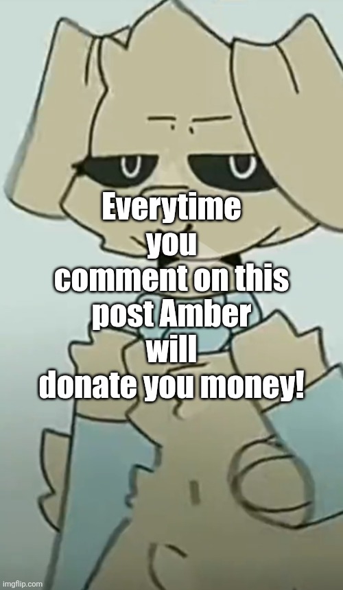. | Everytime you comment on this post Amber will donate you money! | image tagged in amber dog,scam,shut up and take my money,do it,just do it,donation | made w/ Imgflip meme maker
