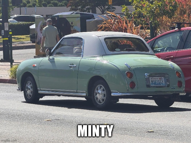 Nissan Something | Minty | image tagged in img_6032 jpeg,mint,car,japanese | made w/ Imgflip meme maker