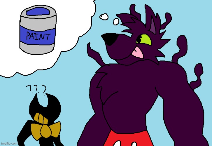 image tagged in blotwolf with paint thoughts png | made w/ Imgflip meme maker