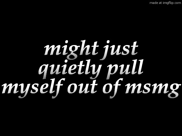 might just quietly pull myself out of msmg
mmmmmmmmmm | made w/ Imgflip meme maker