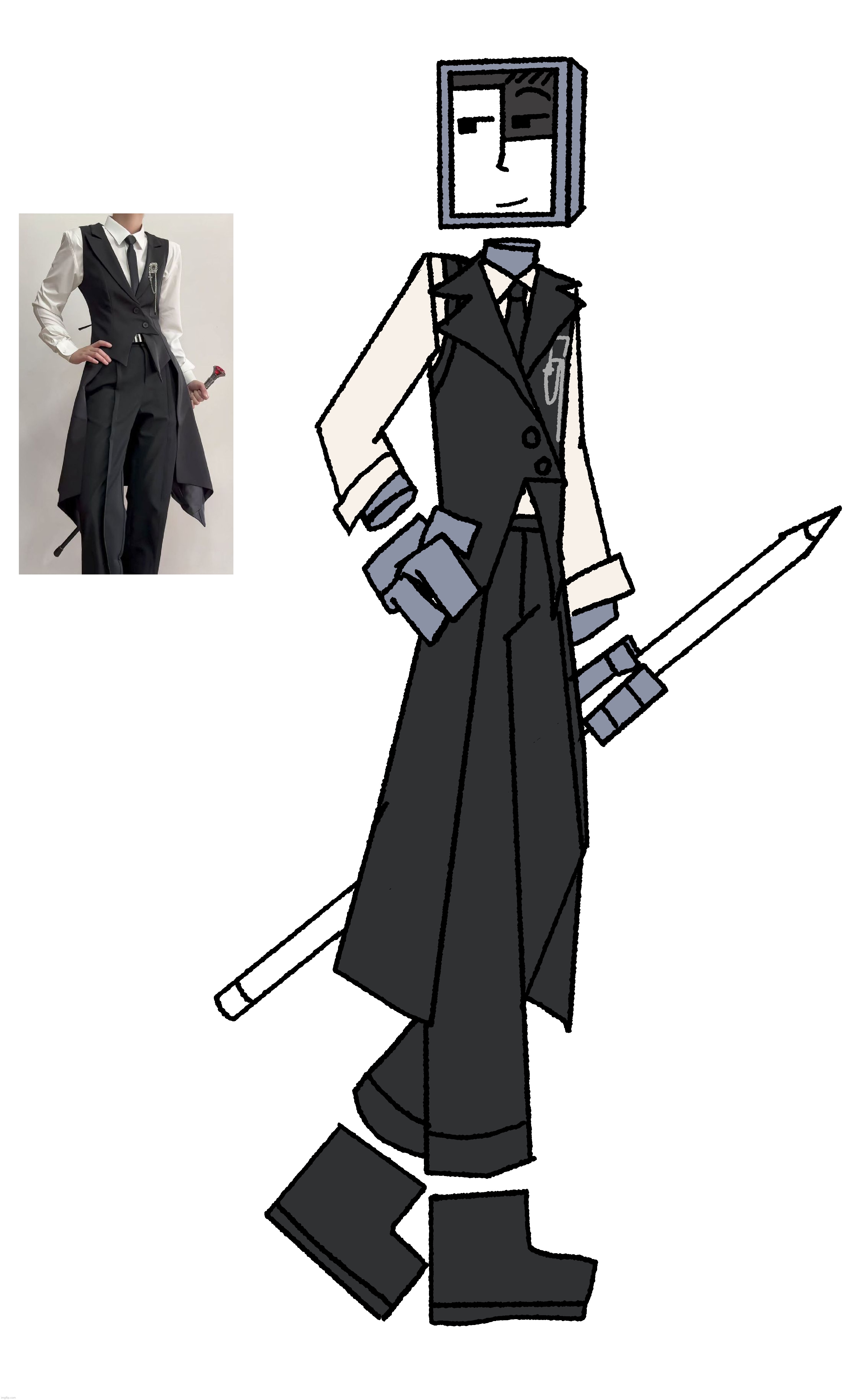 WIP art of the Professor (peak outfit choice) | image tagged in professor procreate,outfits,yes | made w/ Imgflip meme maker