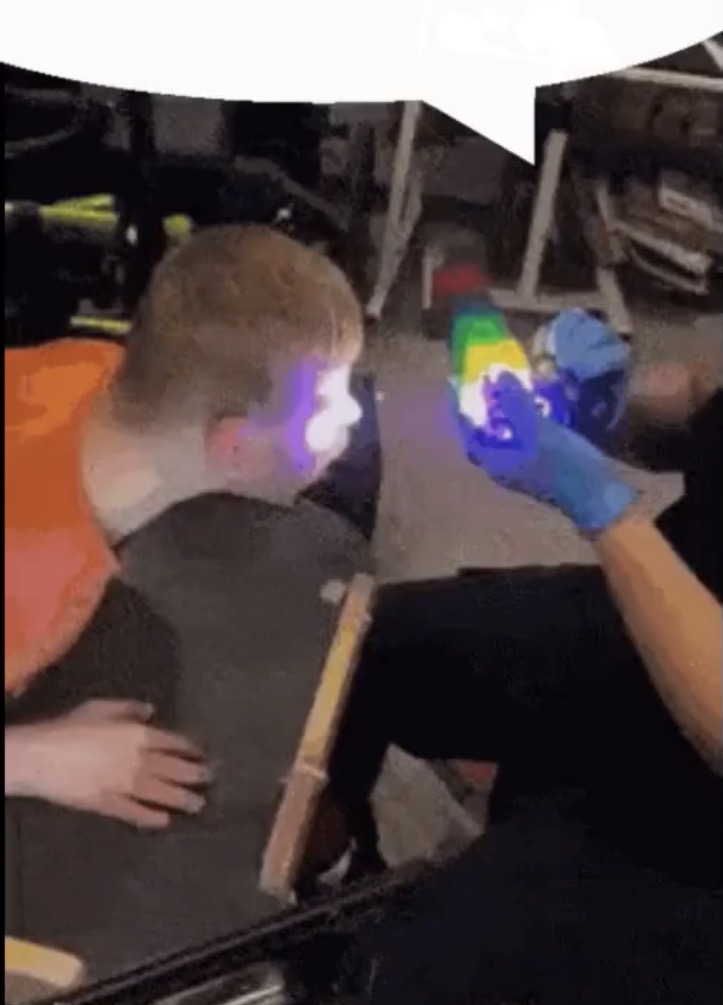 Autistic kid looking at lights Blank Meme Template