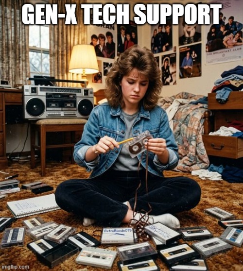 Tech Support | Gen-X Tech Support | image tagged in hjgsjgmxeaax3vx jpg | made w/ Imgflip meme maker