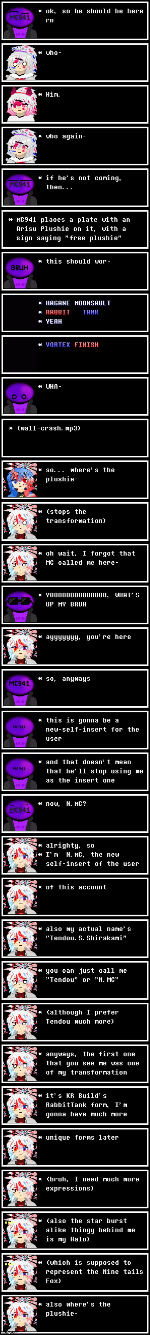 The official introduction of a new self-insert (and this being my 2000th post as well) N.MC/Tendou.S.Shirakami! | image tagged in ultimateverse,mc941,tendou s shirakami,nmc,bruh | made w/ Imgflip meme maker