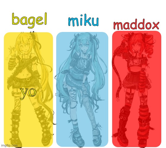 miku bagel and maddox temp | yo | image tagged in miku bagel and maddox temp | made w/ Imgflip meme maker