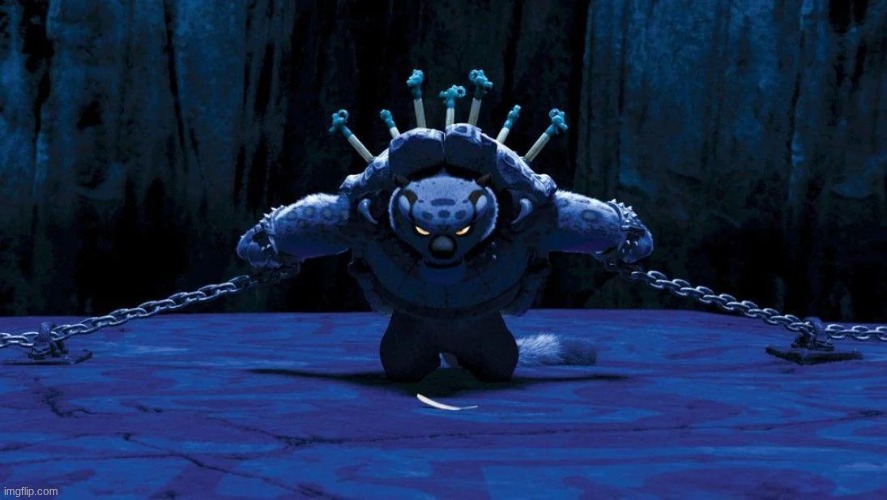 Tai Lung chained up | image tagged in tai lung chained up | made w/ Imgflip meme maker