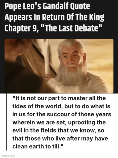 Pope Leo quotes Gandalf in his encyclical, warning against Al. | image tagged in dank,christian,memes,pope,ai,gandalf | made w/ Imgflip meme maker